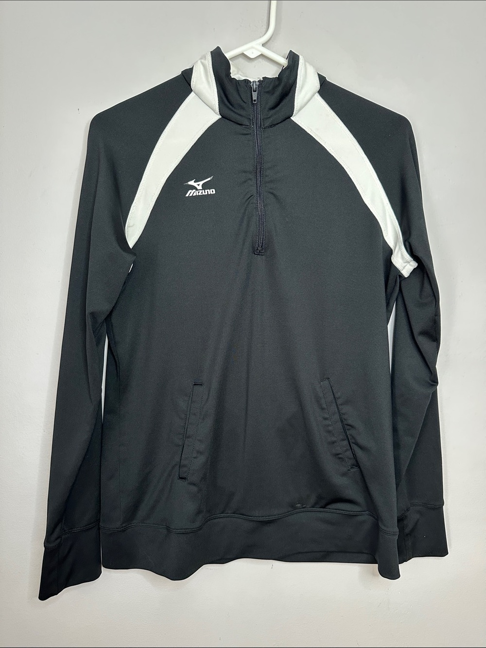 Mizuno Black and White Half-Zip Performance Jacket size S